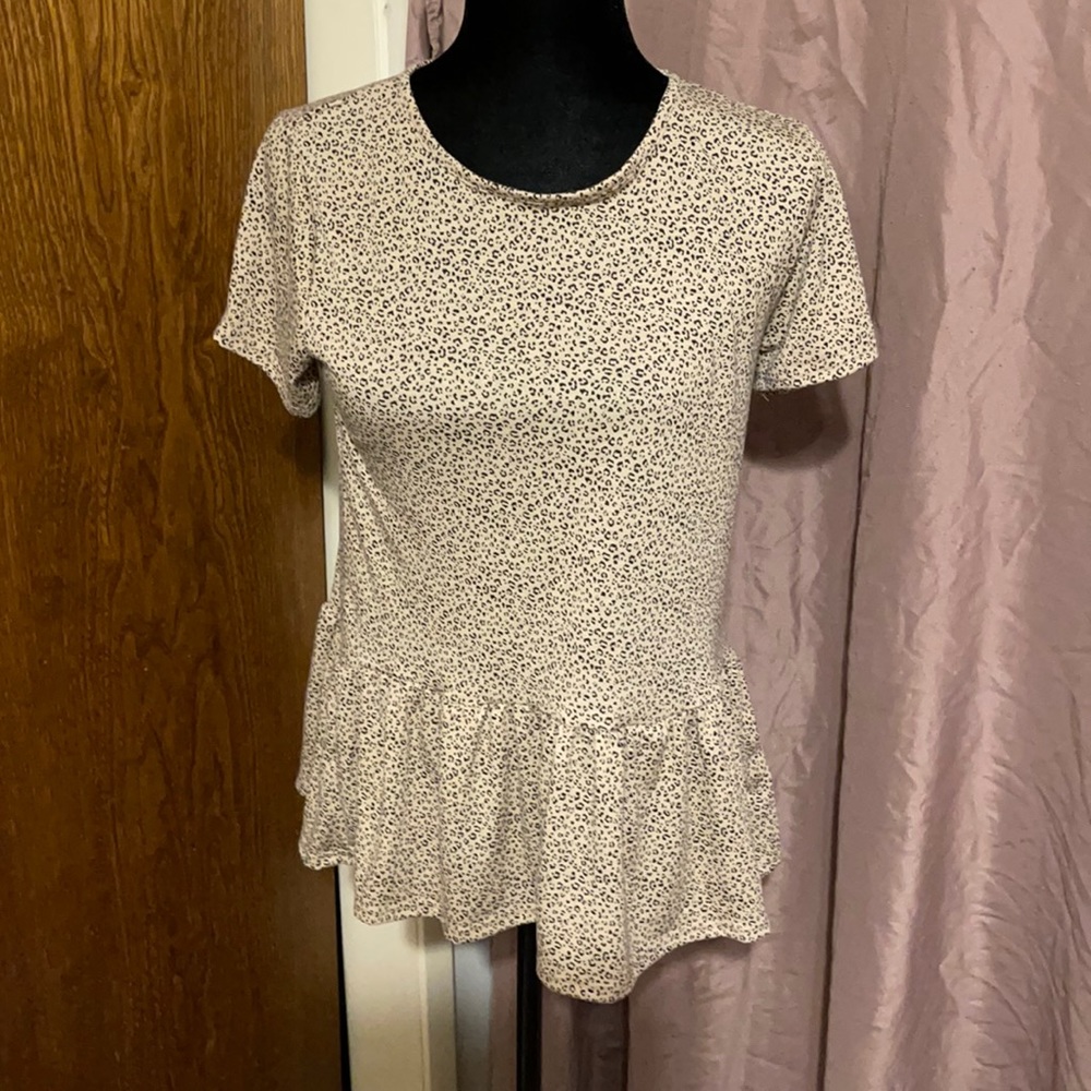 Gaze babydoll animal print top,NWT,sz.XS